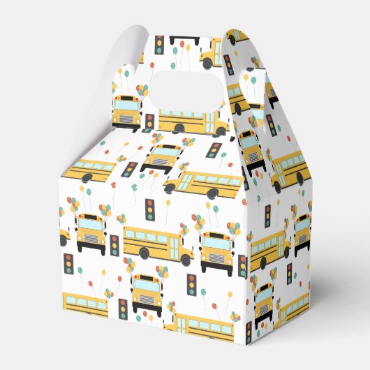 School Bus Kids Birthday Party Bedankdoosjes (Achterkant)