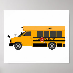 School Bus Kinder Décor Print Poster