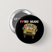 School-bus Love 3rd Grad Ronde Button 5,7 Cm (Voorkant /achterkant)