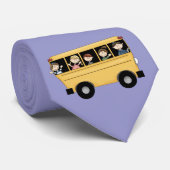 School-bus met Kind- en driver whimsical-Stropdas Stropdas (Opgerold)