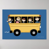 School-bus met Poster van Kind en stuurprogramma a (Voorkant)