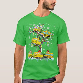 School-bus op de kerstkerstkerstkerstkerstschool t-shirt