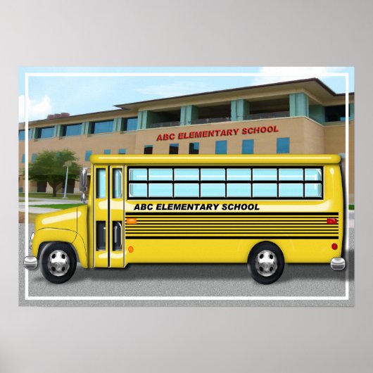 School-bus op school poster (Voorkant)
