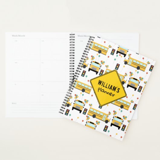 School Bus Party School Monthly Planner (Display)