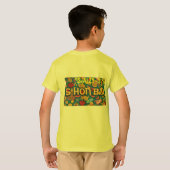 School Bus Print T-shirt - fleur hun dag op!" (Achterkant volledig)