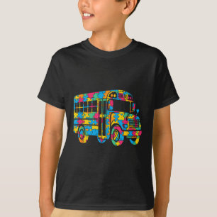 School Bus Puzzel Autisme Bewustzijn Autistische V T-shirt