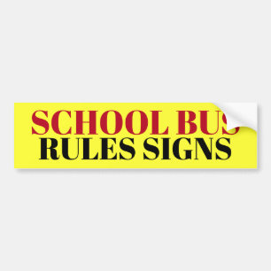 SCHOOL BUS-REGELS sticker/MAGNET Bumpersticker