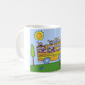 School Bus Riders Cartoon Koffiemok (Voorkant links)