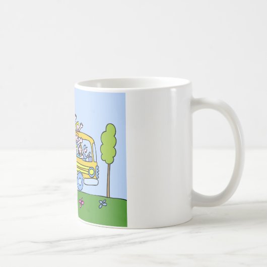 School Bus Riders Cartoon Koffiemok (Rechts)