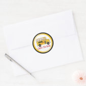School-bus Ronde Sticker (Envelop)