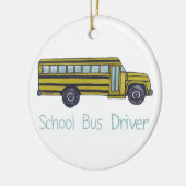 School Bus round Ceramic Ornament (Links)