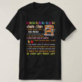 School Bus Safety Rules T Shirt, schoolbuschauffeu T-shirt