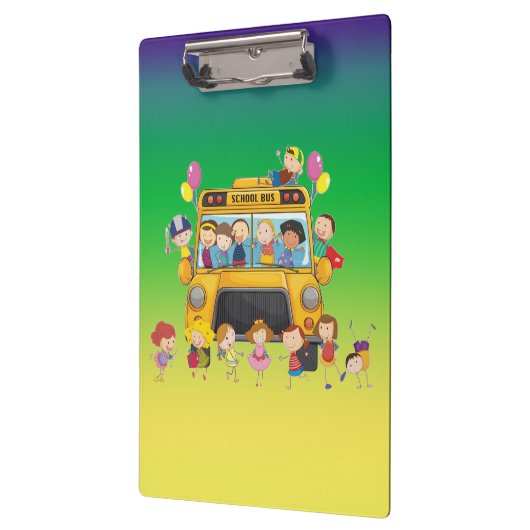 School Bus School Kinder Clip Board Klembord (Links)