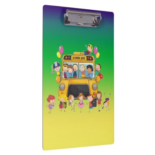 School Bus School Kinder Clip Board Klembord (Rechts)