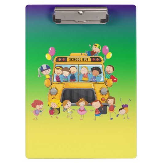 School Bus School Kinder Clip Board Klembord (Voorkant)