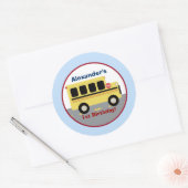 School Bus Stad Ronde Custom Favor Sticker (Envelop)