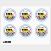School Bus Stad Ronde Custom Favor Sticker (Vel)