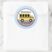 School Bus Stad Ronde Custom Favor Sticker (Tas)
