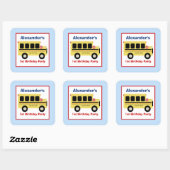 School Bus Stadsplein Favor Stickers (6 groot) (Vel)