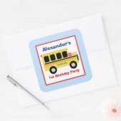 School Bus Stadsplein Favor Stickers (6 groot) (Envelop)