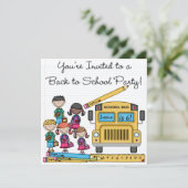 School-bus Terug naar school-dag-uitnodiging Kaart (Staand voorkant)