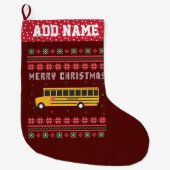 School Bus Ugly KerstSweater Grote Kerstsok (Voorkant)