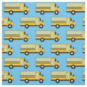 School Bus Vehicles Cute Kinder Stof (Swatch)