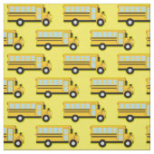 School Bus Vehicles Cute Kinder Stof (Swatch)