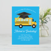 School Bus Voorschoolse Afstudeerfeest Elementair Kaart (Staand voorkant)