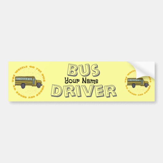 School Bus Wheels Bumpersticker (Voorkant)