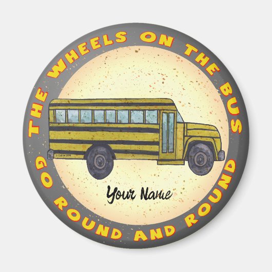 School Bus Wheels Magneet (Voorkant)