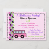 School Bus Wielen Roze Kaart (Voorkant)