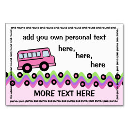 School Bus Wielen Roze Party Kaart