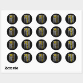 School buschauffeur Patriottisch VS Amerikaanse vl Ronde Sticker (Vel)