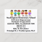 School Business Contact Kaart Visitekaartje (Achterkant)