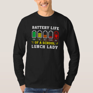 School Cafetaria Medewerker Lunch Dames Batterijdu T-shirt