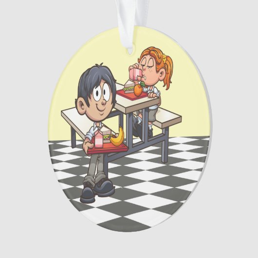 School Cafeteria Dank u Ornament (voorkant)