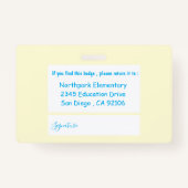 School Cafeteria Employee Photo Badge (Achterkant)