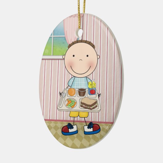 School Cafeteria Keramisch Ornament (Links)