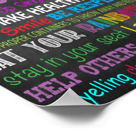 School Cafeteria Rules Poster (Hoek)