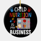 School Cafeteria Worker Lunch Lady Food Tray Child Keramisch Ornament (Achterkant)