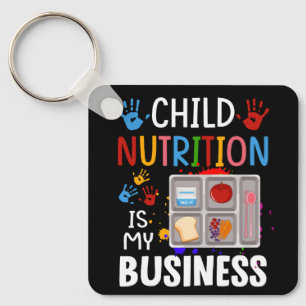 School Cafeteria Worker Lunch Lady Food Tray Child Sleutelhanger
