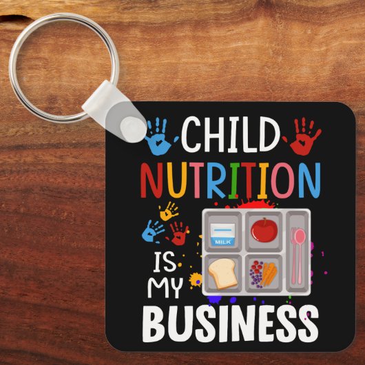 School Cafeteria Worker Lunch Lady Food Tray Child Sleutelhanger (Voorkant)