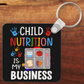 School Cafeteria Worker Lunch Lady Food Tray Child Sleutelhanger (Achterkant)