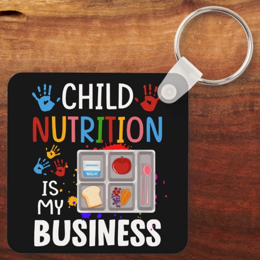 School Cafeteria Worker Lunch Lady Food Tray Child Sleutelhanger (Achterkant)