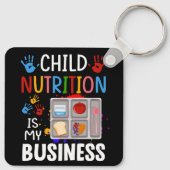 School Cafeteria Worker Lunch Lady Food Tray Child Sleutelhanger (Achterkant)