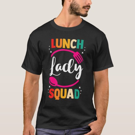 School Cafeteria Worker Service Crew Lunch Lady T-shirt (Voorkant)