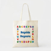 School Canvas tas met Bright Polka Dot Alphabet (Voorkant)