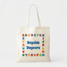 School Canvas tas met Bright Polka Dot Alphabet