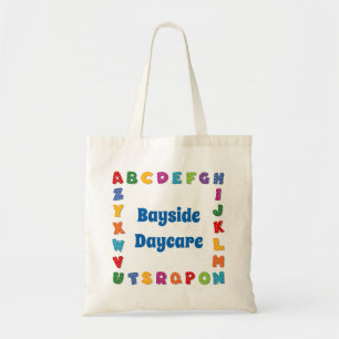 School Canvas tas met Bright Polka Dot Alphabet